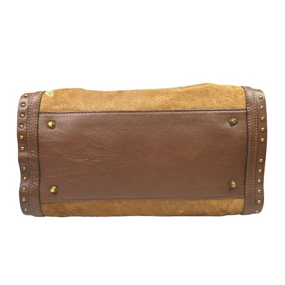 orYANY Brenda Studded Leather Satchel Handbag - 8"H x 15"W x 7"D - Picture 9 of 13